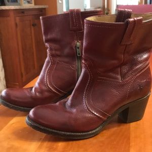 8.5 Burgundy Frye booties